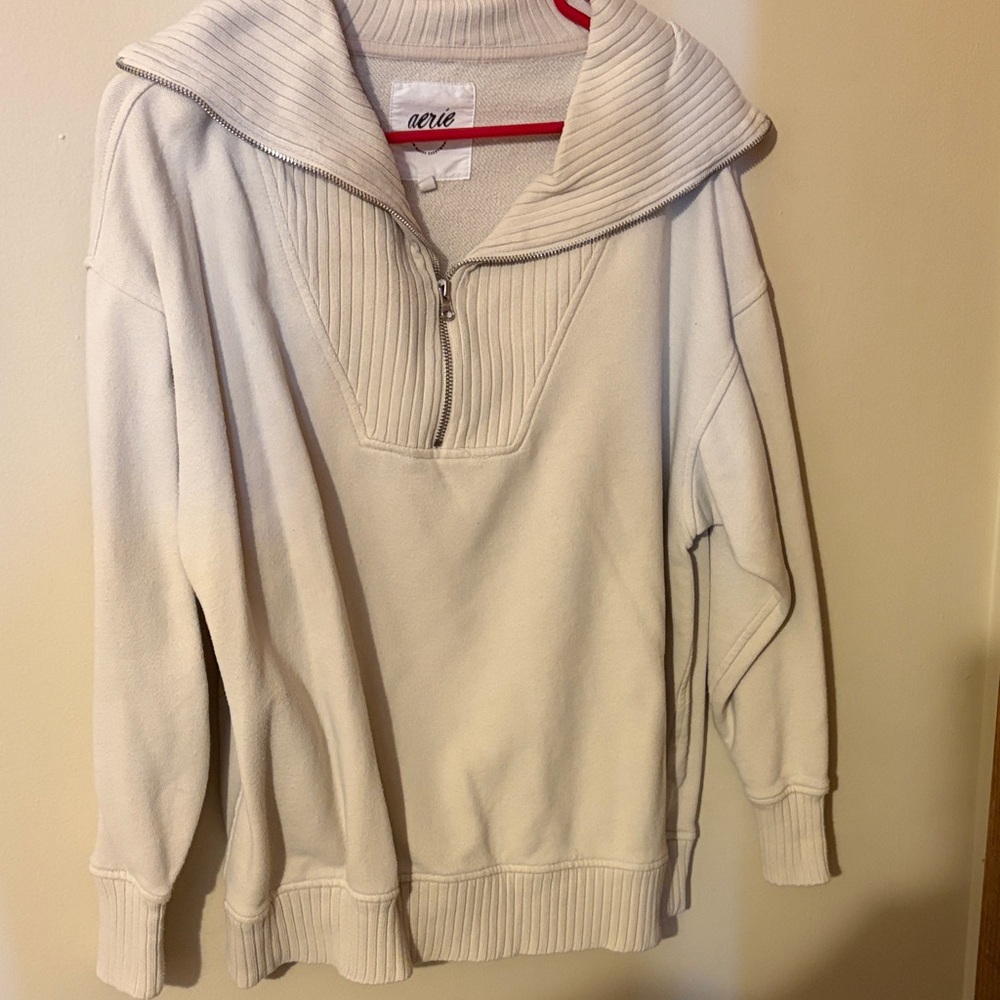 Aerie Women's Off-White Cowl Neck Sweater